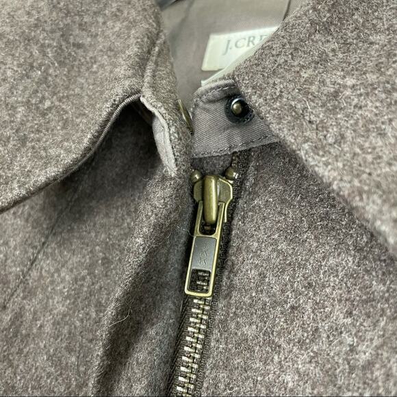 J. Crew Wool Blend Full Zip Lined Brown Jacket Size Petite Small Snap Pockets - Picture 7 of 10